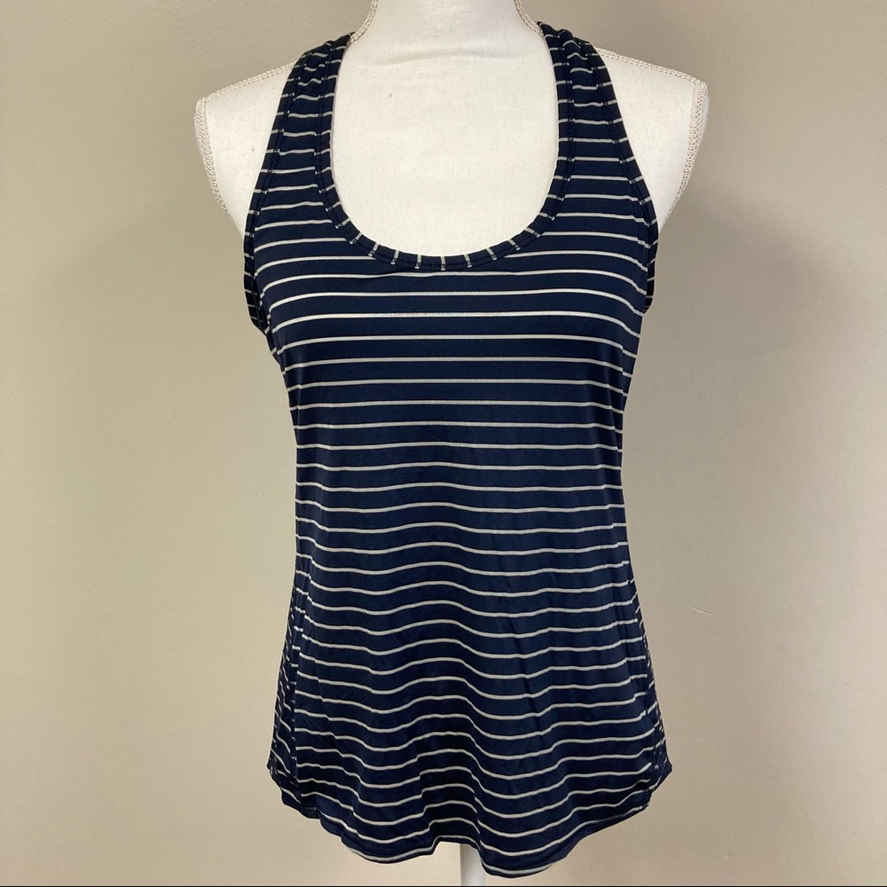 ATHLETA Striped Razorback Active Tank Top